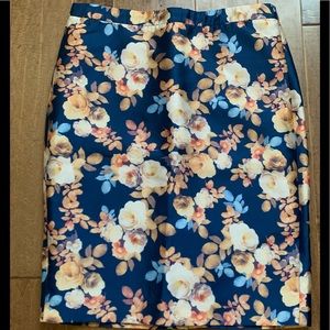 J Crew floral pencil skirt size 8
